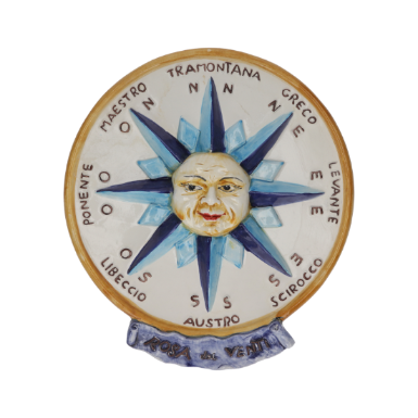 PLACCA A MURO ROSA DEI VENTI IN CERAMICA