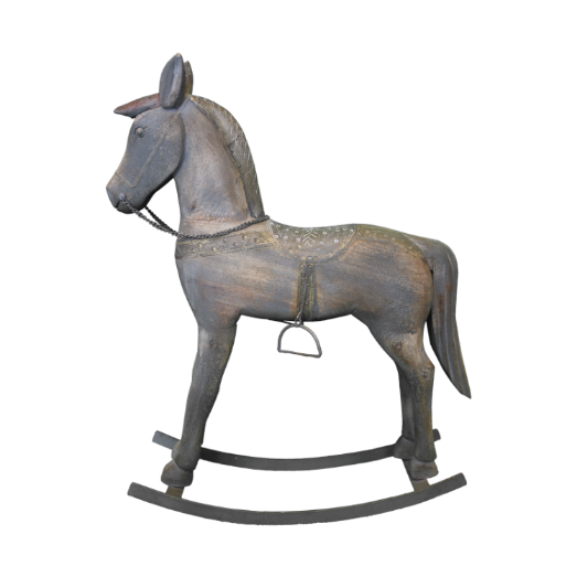 CAVALLO A DONDOLO IN LEGNO E FERRO