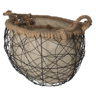 SET 2 CESTI OVALI DECORATIVI IN JUTA