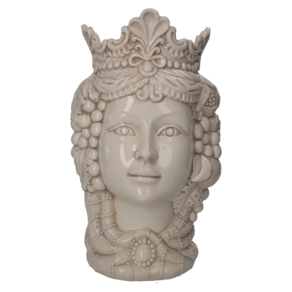 VASO TESTA DONNA DECORATIVO DA MURO IN CERAMICA