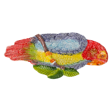 POGGIAMESTOLO PAPPAGALLO IN CERAMICA