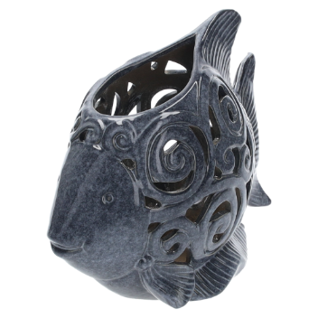 PESCE PORTACANDELE IN CERAMICA