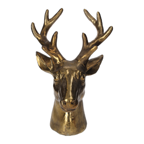 TESTA CERVO DORATO DECORATIVO