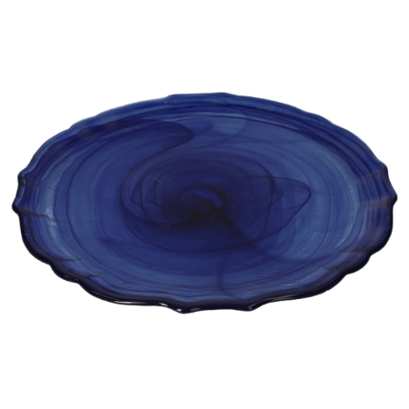 PIATTO DA PORTATA IN VETRO BLU