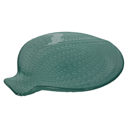 PIATTO PESCE CERCHI DECORATIVO IN VETRO