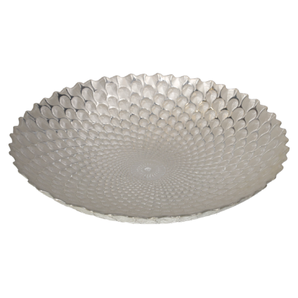 CENTROTAVOLA IN VETRO BIANCO MADREPERLA