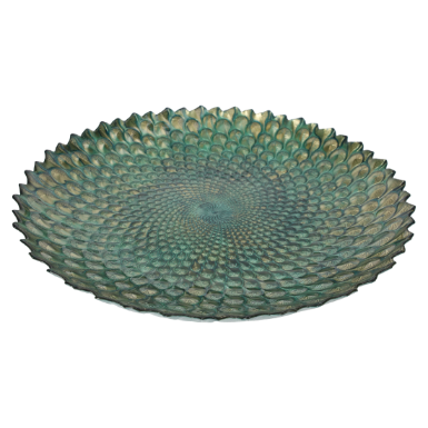 CENTROTAVOLA IN VETRO PAVONE