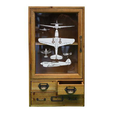 VETRINETTA IN LEGNO CON CASSETTI