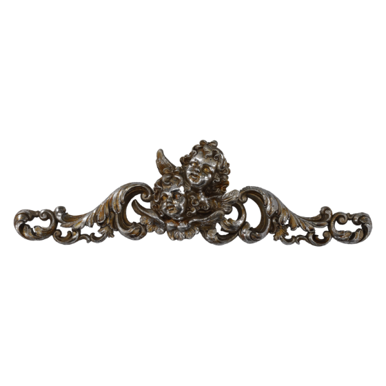 FREGIO A MURO IN LEGNO CON PUTTI