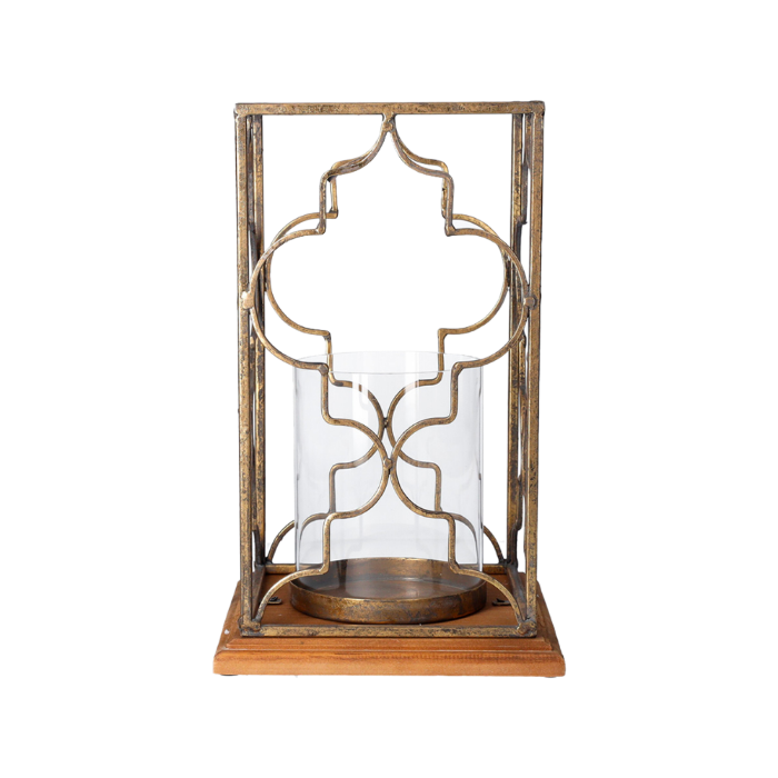 LANTERNA DECORATIVA BASE LEGNO