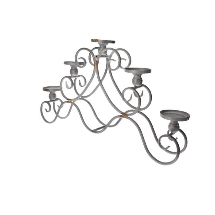 CANDELABRO IN FERRO COLOR GRIGIO