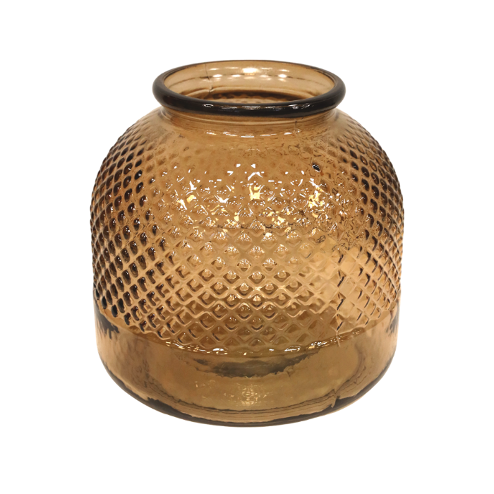 VASO DIAMANTI BASSO IN VETRO