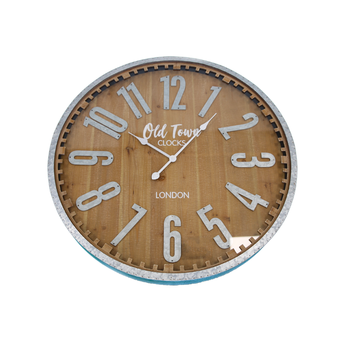 OROLOGIO TONDO LEGNO SILVER OLD TOWN