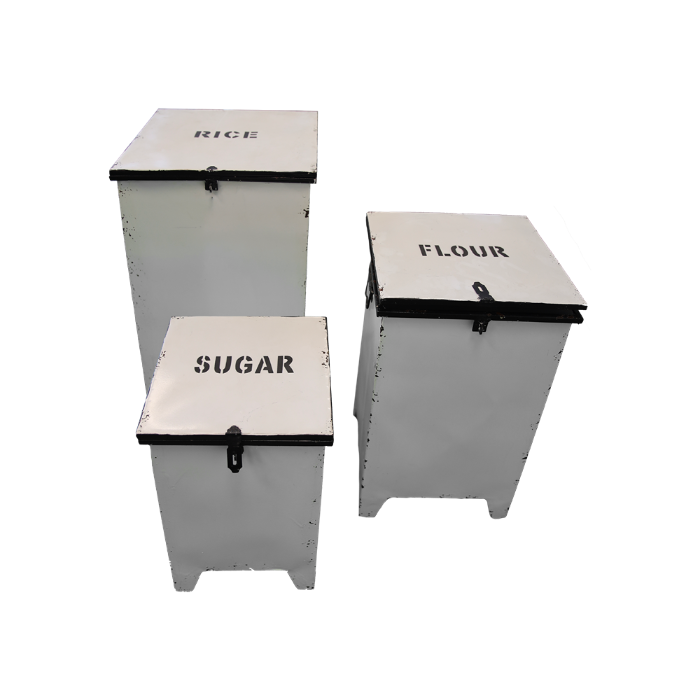 TRIS DI CESTI DECORATIVI IN LATTA