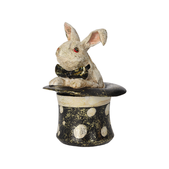 CONIGLIO CON CILINDRO IN RESINA