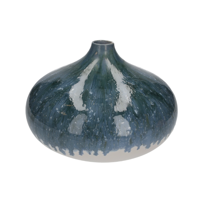 VASO BIANCO/TURCHESE IN CERAMICA