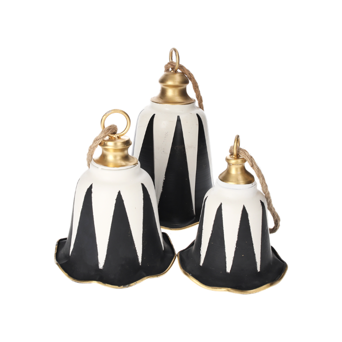 TRIS CAMPANE NATALIZIE BIANCO E NERE