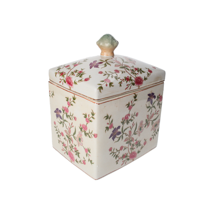 SCATOLA FIORI ROSA IN CERAMICA