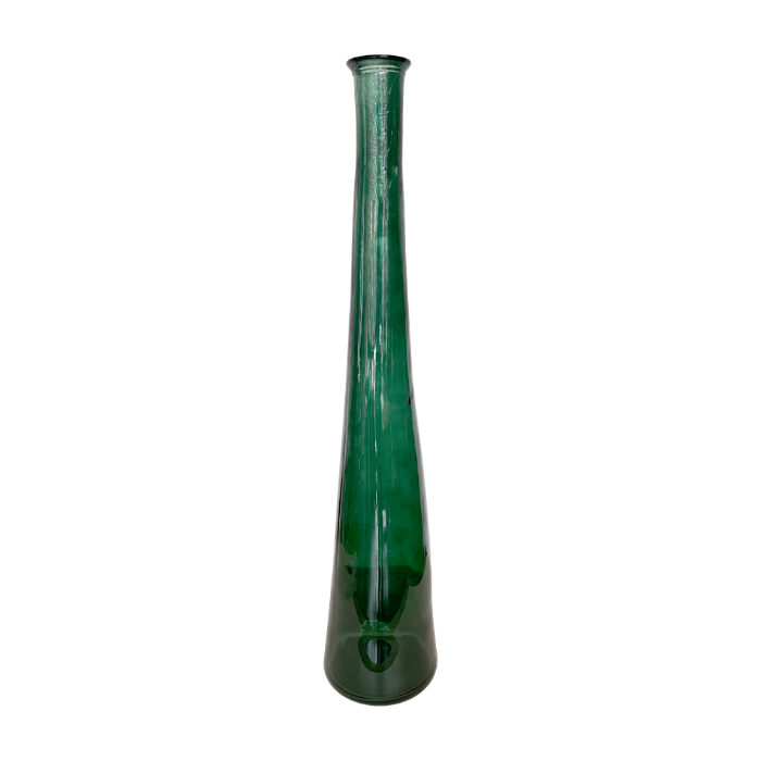 VASO ALLUNGATO IN VETRO VERDE