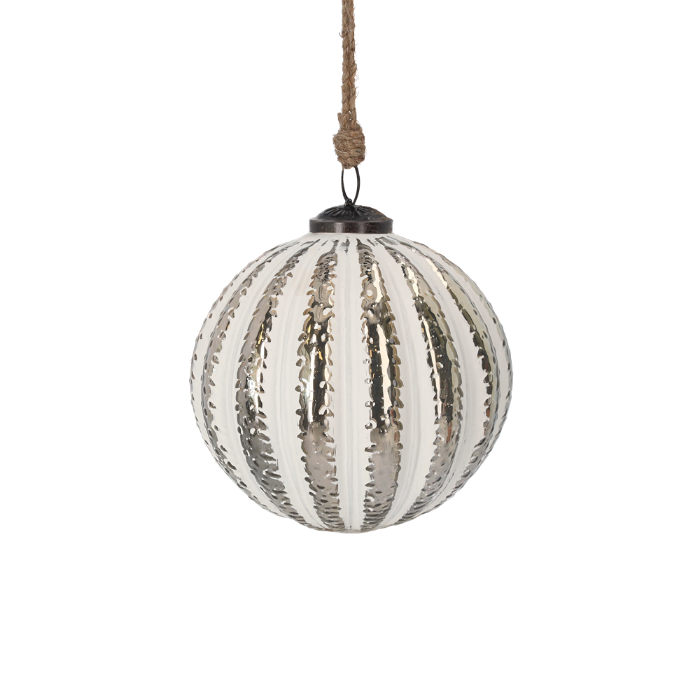 PALLA SPICCHI NATALIZIA BIANCO/SILVER GRANDE