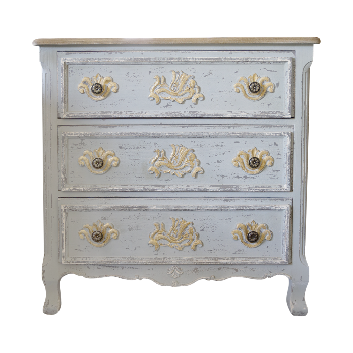 CREDENZA 3 CASSETTI FREGIO ORO