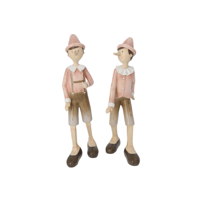 COPPIA PINOCCHIO DECORATIVI IN RESINA