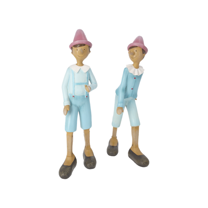 COPPIA PINOCCHIO DECORATIVI IN RESINA