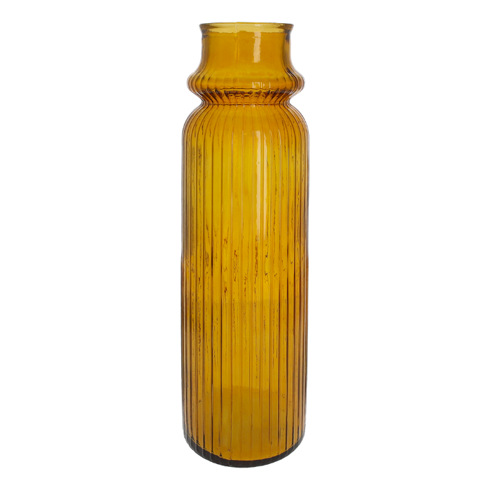 VASO RIGATO DECORATIVO IN VETRO