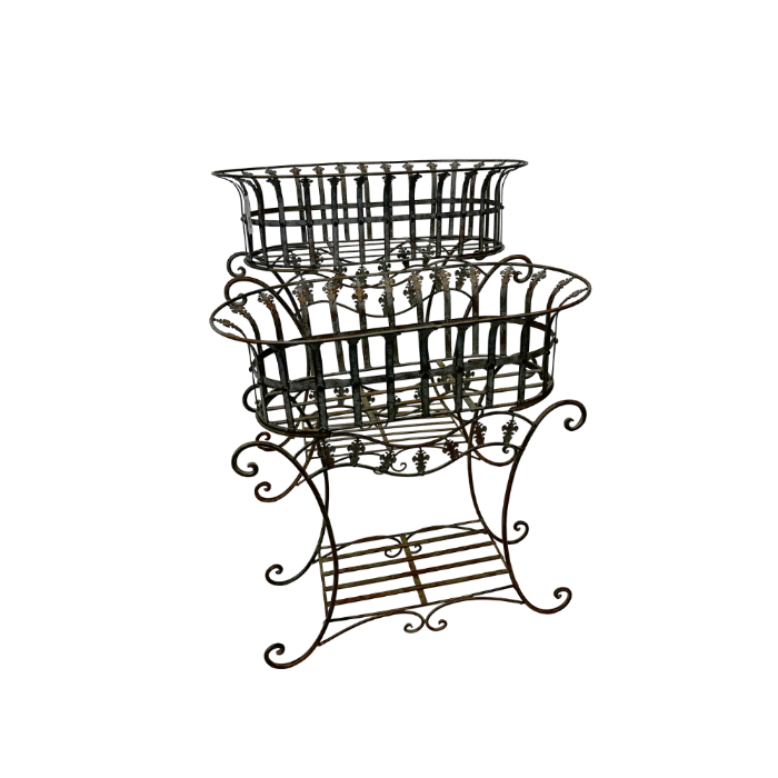 COPPIA FIORIERE IN FERRO