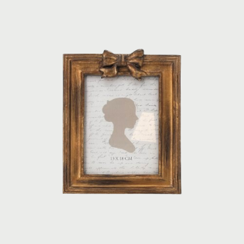 PORTA FOTO CON FIOCCHI DORATI