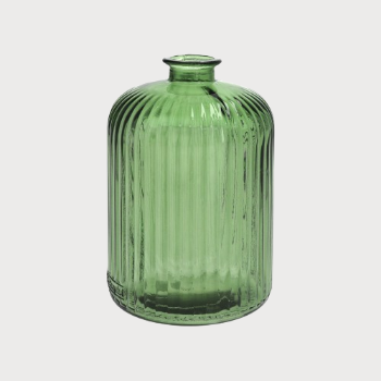 BOTTIGLIA DECORATIVA IN VETRO RIGATO