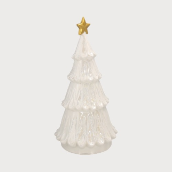 ALBERO NATALIZIO IN CERAMICA BIANCO Ø15 H.31 CM
