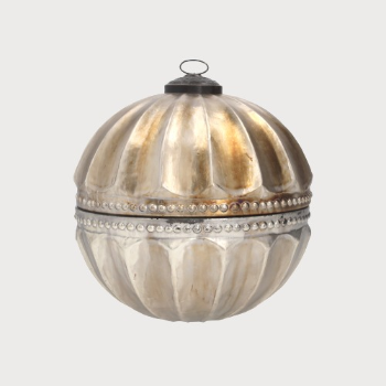 CANDELA A SFERA ARGENTO ANTICATO – Ø 18 CM