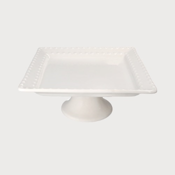 ALZATA QUADRATA BIANCA IN CERAMICA H 13x28x28 cm