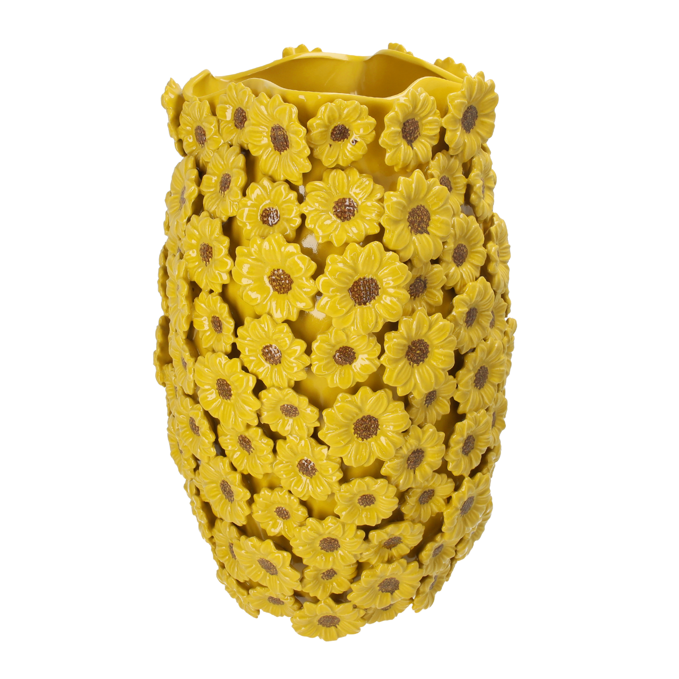 VASO DECORATIVO MARGHERITE GIALLO IN CERAMICA – H.45 CM