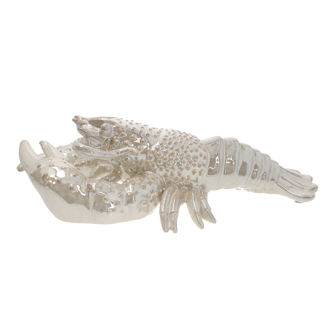 ARAGOSTA IN CERAMICA MADREPERLA H.16X45X22 CM 