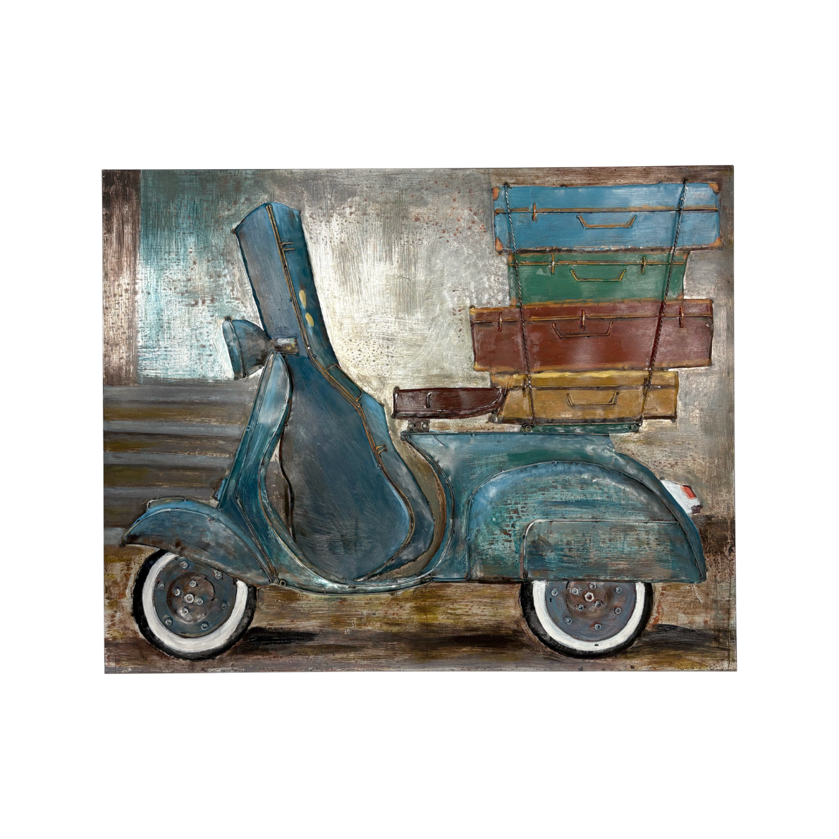 QUADRO DECORATIVO IN METALLO SCOOTER 100X80X8 CM
