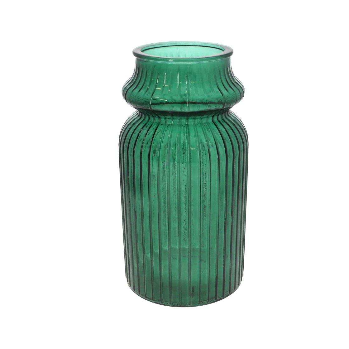 VASO DECORATIVO RIGATO BASSO VERDE H.29 D.14,5 CM